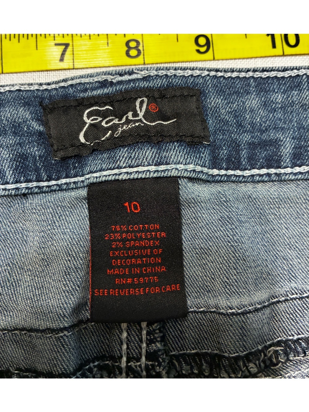 Earl Jeans Dark Wash Boyfriend Jeans with Red, White & Navy Pocket Accents - Picture 6 of 8